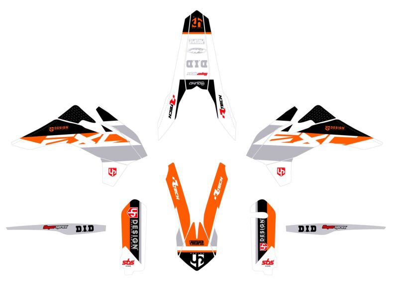 Kit déco KTM EXC / EXC-F 125-450 (2005-2007) – Orange – UP