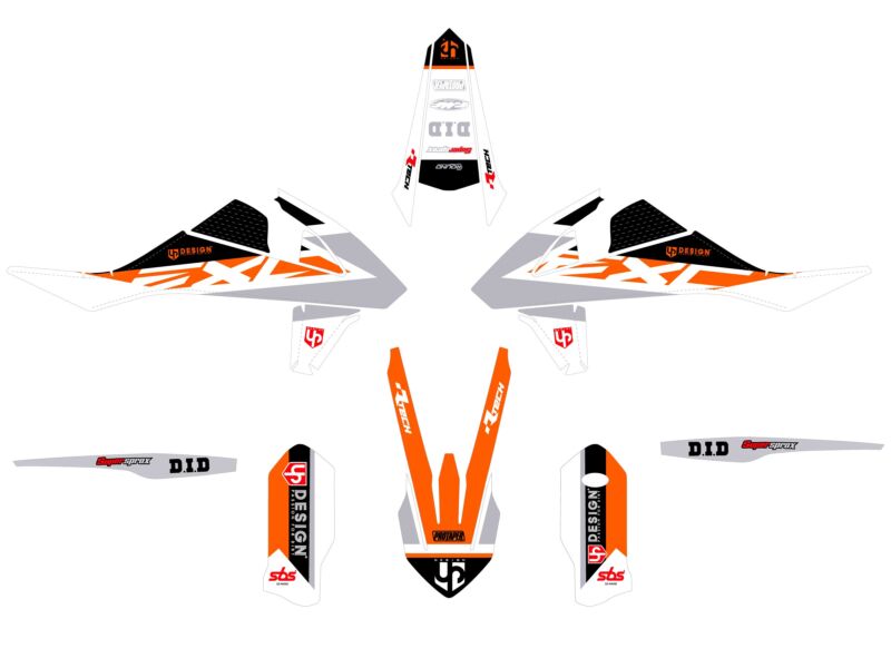 Kit déco moto KTM EXC / EXC-F 2014-2015 – Orange – UP