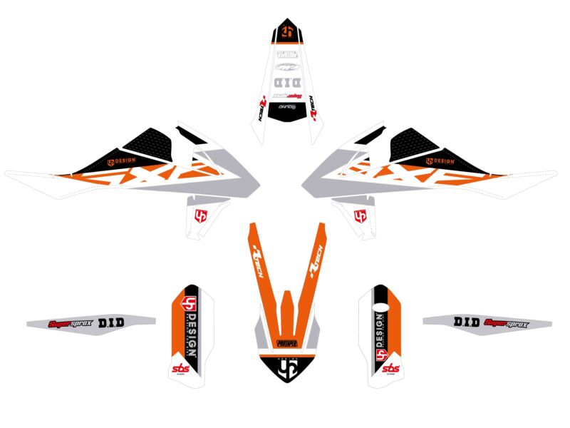 Kit déco moto KTM SX / SX-F 125-450 (2008 à 2010) – UP ROUND Orange