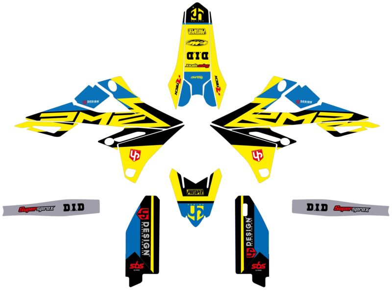 Kit déco motocross Suzuki RM-Z 250 2019-2023 – UP Design ROUND Jaune