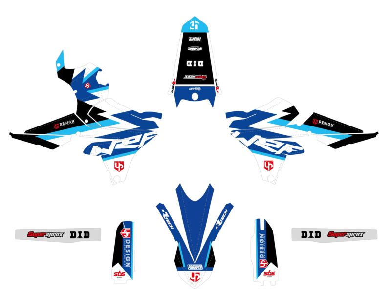 Kit déco motocross Yamaha WR250F 2003-2004 – UP ROUND Bleu