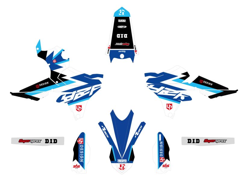 Kit déco Yamaha YZ450 F (2006-2008) – UP – ROUND Bleu
