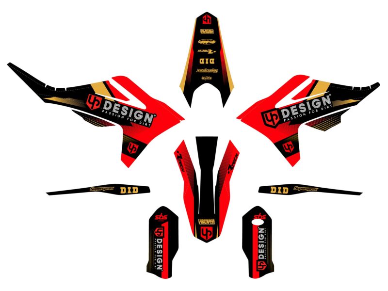 Kit Déco SPIKE GASGAS MC (2022-2022) Noir-Rouge - UP