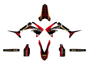 Kit déco motocross Honda CRF450R (2009 à 2012) – UP SPIKE Noir-Rouge