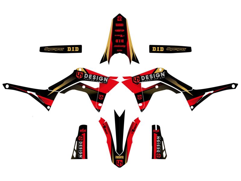 Kit déco motocross Honda CRF450 R 2019 2020 – UP SPIKE noir rouge