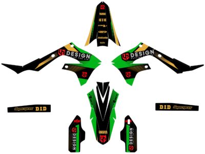 Kit Déco SPIKE KAWASAKI KX 450 F (2020-2022) Noir-Vert - UP