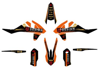 Kit Déco SPIKE KTM EXC / EXC-F (2017-2019) Noir-Orange - UP