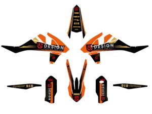 Kit déco moto KTM SX / SX-F 125 à 450 (2008-2010) – UP SPIKE Noir-Orange