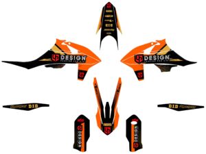 Kit déco KTM SX / SX-F 125 à 450 (2019-2023) – SPIKE Noir-Orange – UP