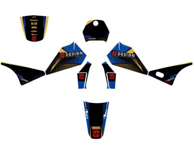 Kit Déco SPIKE YAMAHA PW 80 (1983-2012) Noir-Bleu - UP