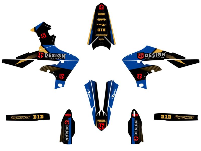 Kit déco moto Yamaha WR450 F (2019-2023) – Noir-Bleu – UP