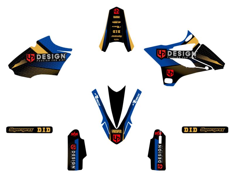 Kit déco pour Yamaha YZ 65 / YZ85 (2018 à 2023) – UP SPIKE Noir-Bleu
