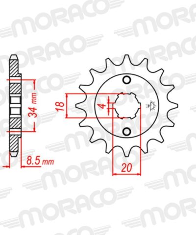 Pignon sortie de boite - Pas 520 - 12 dents - Acier - PA31712 - Supersprox