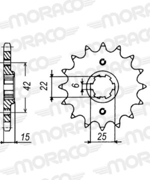 Pignon sortie de boîte Honda CBX550 F / NS400 / VFR400 (1982–1989) – Supersprox PA40216 – Pas 530 – 16 dents