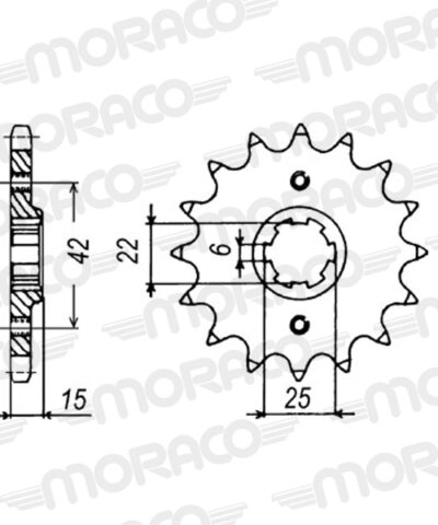 Pignon sortie de boite - Pas 530 - 16 dents - Acier - PA40216 Honda CBX550 F C PC04 - Supersprox