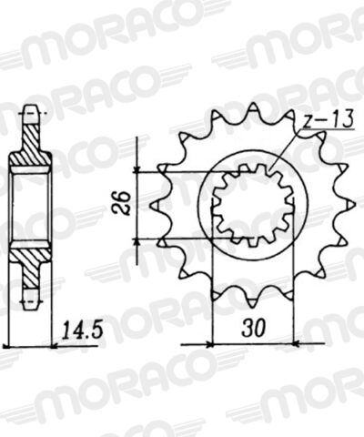 Pignon sortie de boite - Pas 630 - 15 dents - Acier - PA60115 Honda CB750 K Z RC01 - Supersprox