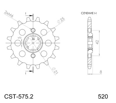 Pignon sortie de boite - Pas 520 - 15 dents - Acier - PB50215 Yamaha SRX600 1XM 1XL - Supersprox