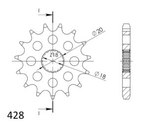 Pignon sortie de boîte 14 dents Suzuki GN125 GS125 DR125 Hyosung Cruise I (1991–1999) Supersprox PC20014