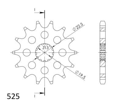 Pignon sortie de boite - Pas 525 - 14 dents - Acier - PC40414 Suzuki GSF400 Bandit M GK75B - Supersprox