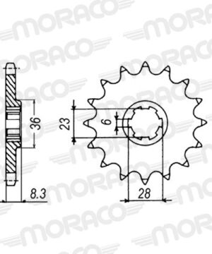 Pignon sortie de boîte Suzuki RM500 D à H 1983-1987 – Supersprox PC50014 – Pas 520 Acier