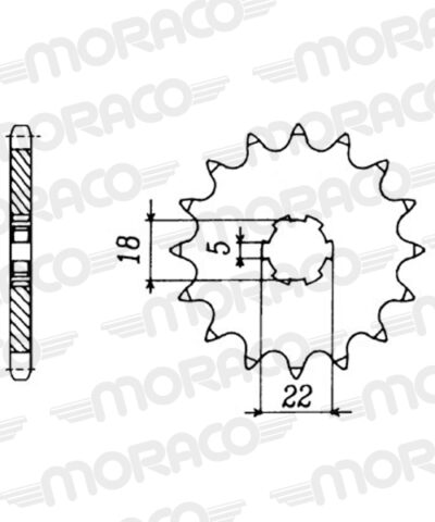 Pignon sortie de boite - Pas 530 - 15 dents - Acier - PC50115 Suzuki GT500 A T500 - Supersprox