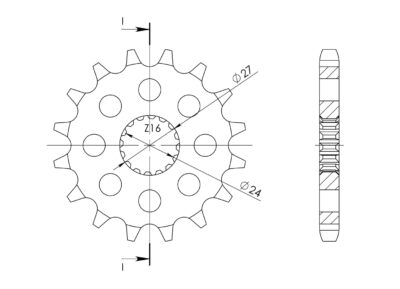 Pignon sortie de boite - Pas 530 - 17 dents - Acier - PC90017 Suzuki GSX-R 1000 K9 CY1111;CY1112;CY2111 - Supersprox