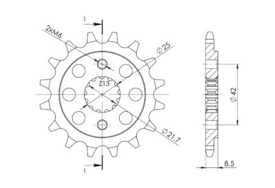 Pignon sortie de boite - Pas 520 - 15 dents - Acier - PE50115 Kawasaki Estrella 250 2 BJ250C - Supersprox