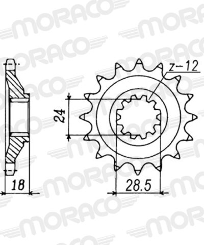 Pignon sortie de boite - Pas 630 - 15 dents - Acier - PE80215 Kawasaki GPZ1100 Unitrak A1 ZXT10A - Supersprox