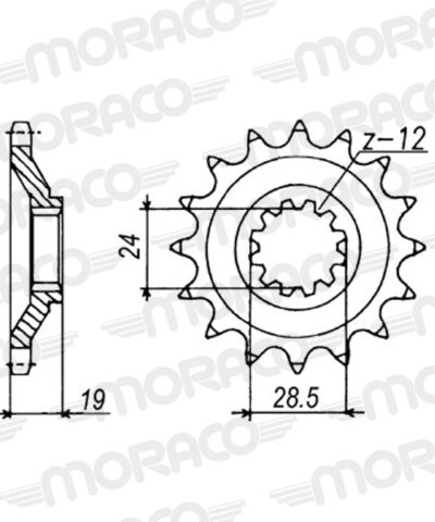 Pignon sortie de boite - Pas 630 - 15 dents - Acier - PE80315 Kawasaki GPZ1000 RX 630 - Supersprox