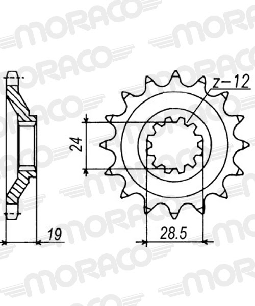 Pignon sortie de boîte Kawasaki GPZ1000 RX 630 Pas 630 - 15 dents - Acier - PE80315 - Supersprox