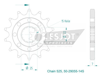 Pignon de sortie de boite CST-1802-14 # 50-29055-14S - Supersprox