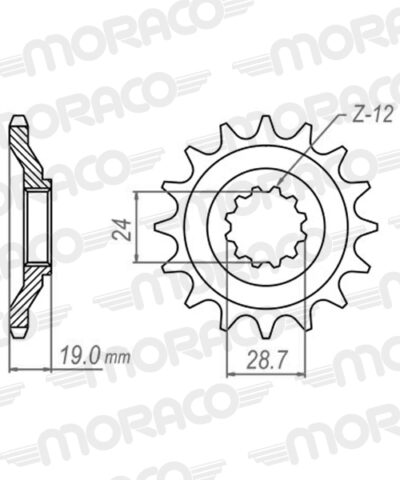 Pignon sortie de boite - Pas 530 - 17 dents - Acier - PE80517 Kawasaki ZX-10 Tomcat 1000 B1 ZXT00B - Supersprox