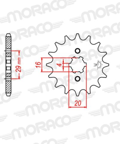 Pignon sortie de boite - Pas 520 - 14 dents - Acier - PK20014 - Supersprox