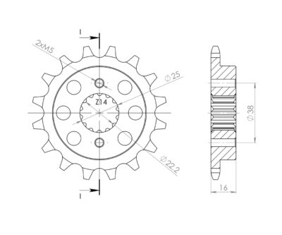 Pignon sortie de boite - Pas 520 - 15 dents - Acier - PN60415 Ducati 400 Scrambler Sixty 2 - Supersprox