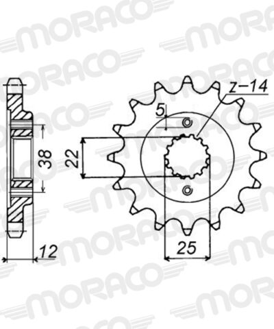 Pignon sortie de boite - Pas 520 - 15 dents - Acier - PN60615 Ducati 750 Paso - Supersprox