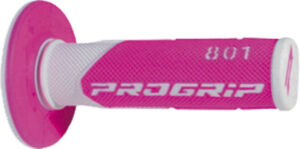 Poignées moto cross 22/25 mm – Progrip 801 Blanc/Fuchsia Fluo