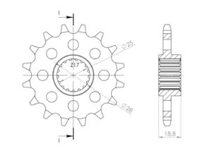 Pignon de boîte Pas 525 – Aprilia ETV1000 / BMW F650 à F900 / Husqvarna Nuda – 1998 à 2023 – Supersprox PP60017