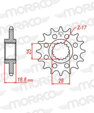 Pignon sortie de boîte Aprilia Tuono V4 2016-2023 – Supersprox – Acier Pas 520 15 dents – PP60115