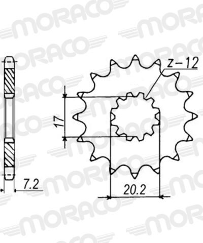 Pignon de sortie de boite - Pas 428 - 13 dents - Acier - PT03513 - Supersprox