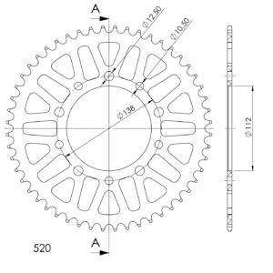 Couronne aluminium 52 dents KTM, Husqvarna, Honda – Supersprox AB509X52