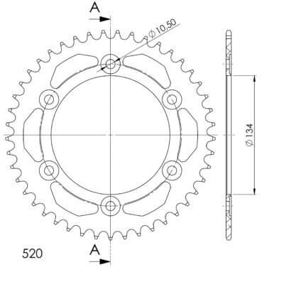 Couronne aluminium 45 dents Honda CBR600 F 1 PC35 - Supersprox (AB618X45)