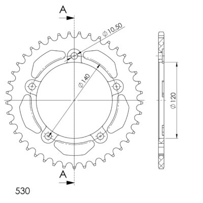 Couronne aluminium 42 dents Suzuki GSX-R 1000 K1 BL1111;BL1112;BL1213;BL2112;BL3112 - Supersprox (AT603X42)