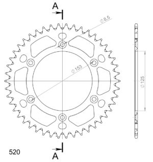 Couronne aluminium 46 dents pour KTM, Husqvarna, Honda – Supersprox AB212X46