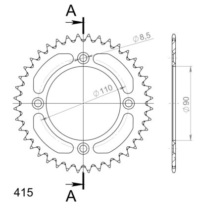 Couronne Alu RAL-452:40 # 51-12013-40 Gas Gas MC50 - Supersprox