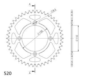 Couronne aluminium 46 dents KTM Freeride 2013–2017 – Supersprox AP30746