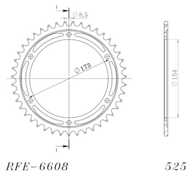 Couronne acier Pas 525 - 43 dents Aprilia RST1000 Futura PW - Supersprox (CI80343)