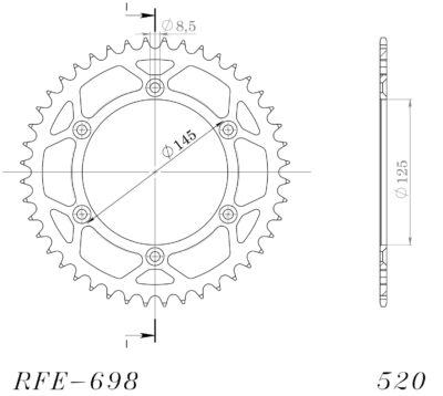 Couronne acier Pas 520 - 42 dents Cagiva N 125 - Supersprox (CK20242)