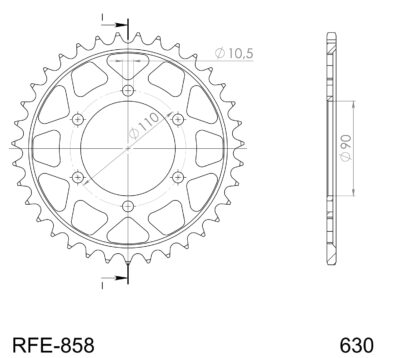 Couronne acier Pas 630 - 35 dents Yamaha TR1 5A8 - Supersprox (CC80035)