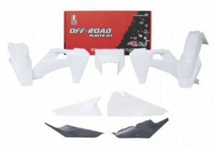 Kit plastique carénage Husqvarna FE 250/350/450/501 TE 150i/250i/300i 2020-2023 – R’Tech – 6 pièces blanc-gris anthracite