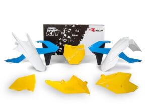 Kit plastique pour KTM – Vintage bleu clair/jaune – R’Tech RKITKTMCL0516